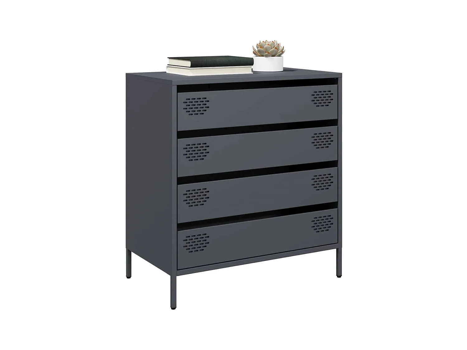 Aparador de acero laminado en frío antracita 68x39x73,5 cm
