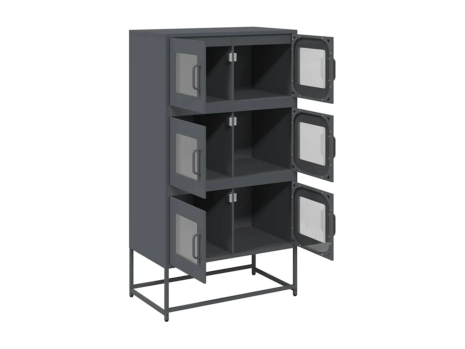 Buffet haut anthracite 68x39x123 cm acier