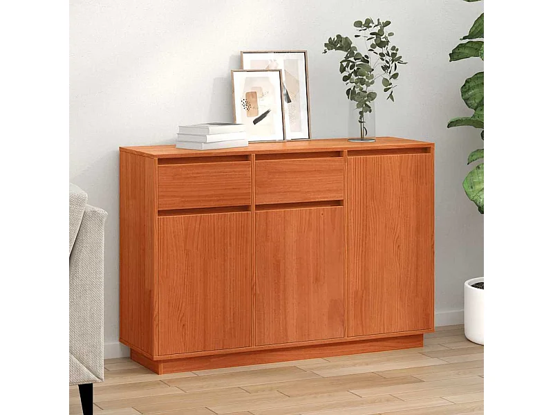 Vitrina Marrón cera 110 x 34 x 75 cm Madera maciza de pino