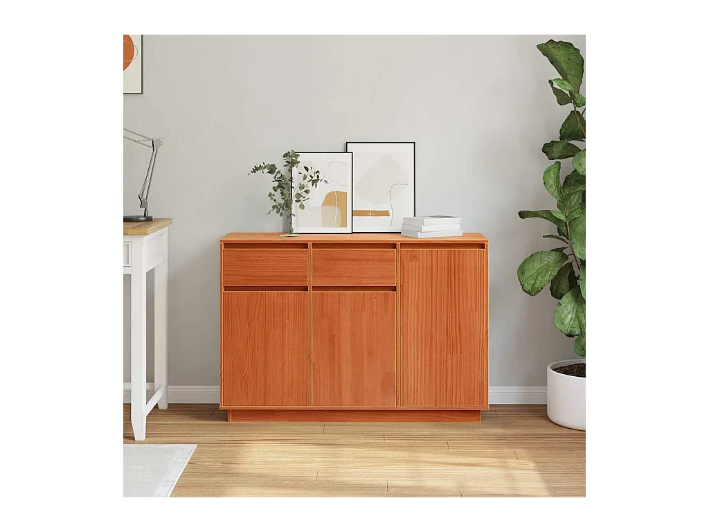 Buffet Marron cire 110 x 34 x 75 cm Bois massif en pin