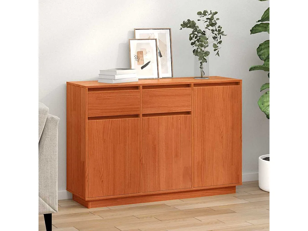 Buffet Marron cire 110 x 34 x 75 cm Bois massif en pin