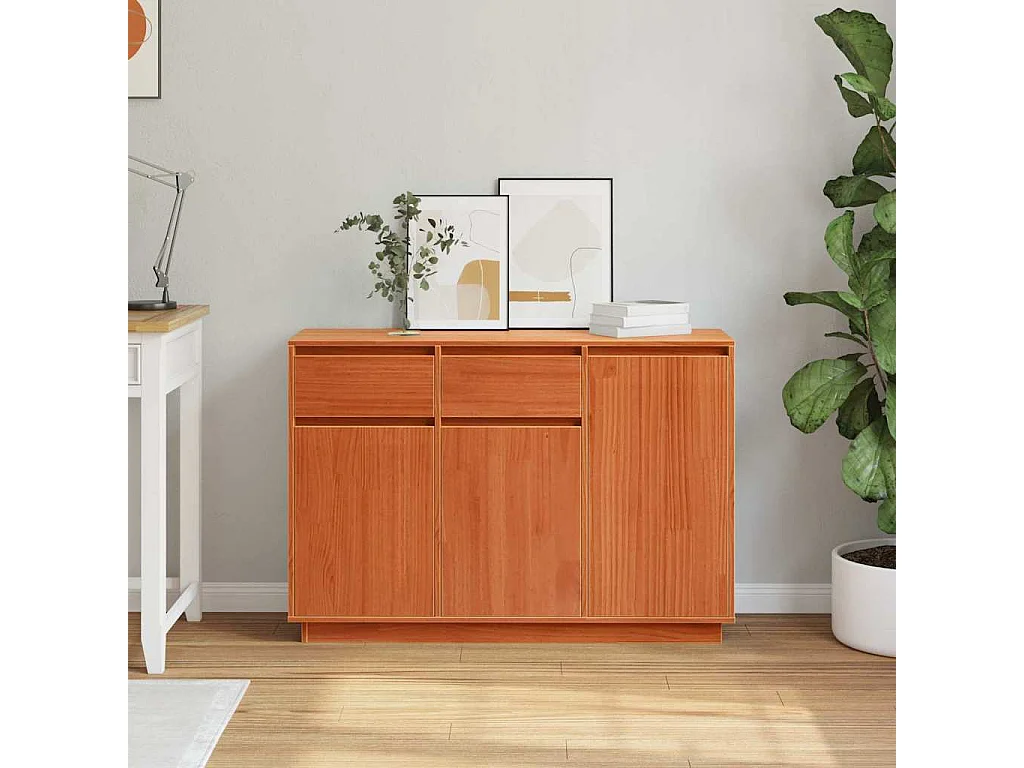 Buffet Marron cire 110 x 34 x 75 cm Bois massif en pin