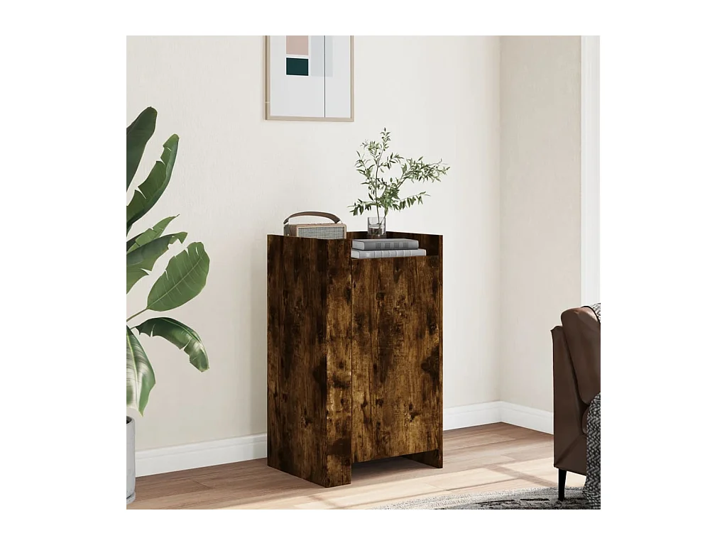 Buffet chêne fumé 45x35x75 cm bois d'ingénierie