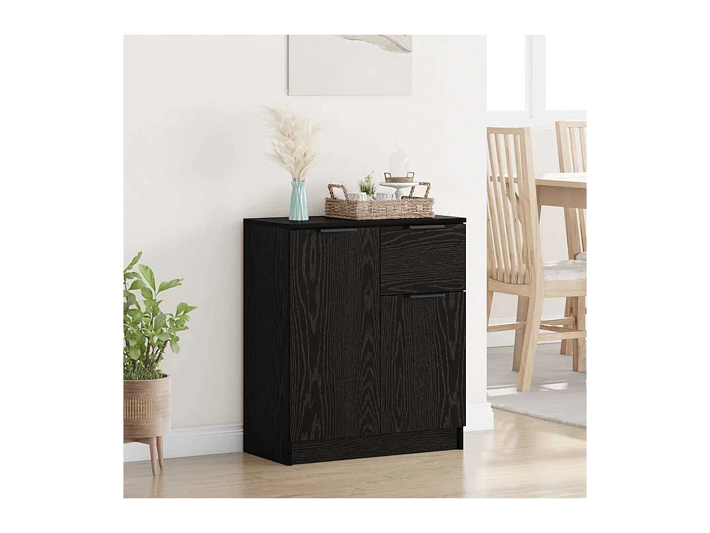 Buffet avec tiroir Chêne noir 60 x 30 x 70 cm Bois d'ingénierie