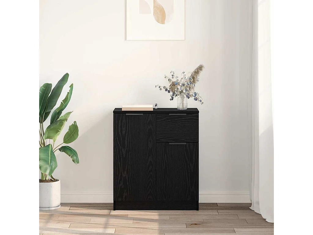 Buffet avec tiroir Chêne noir 60 x 30 x 70 cm Bois d'ingénierie