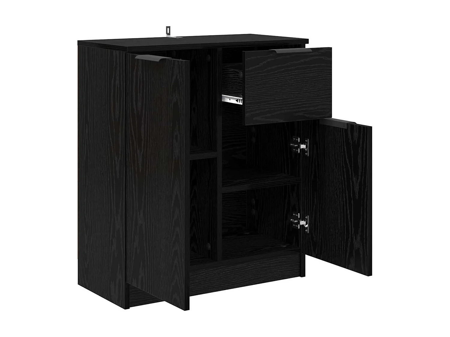 Buffet avec tiroir Chêne noir 60 x 30 x 70 cm Bois d'ingénierie