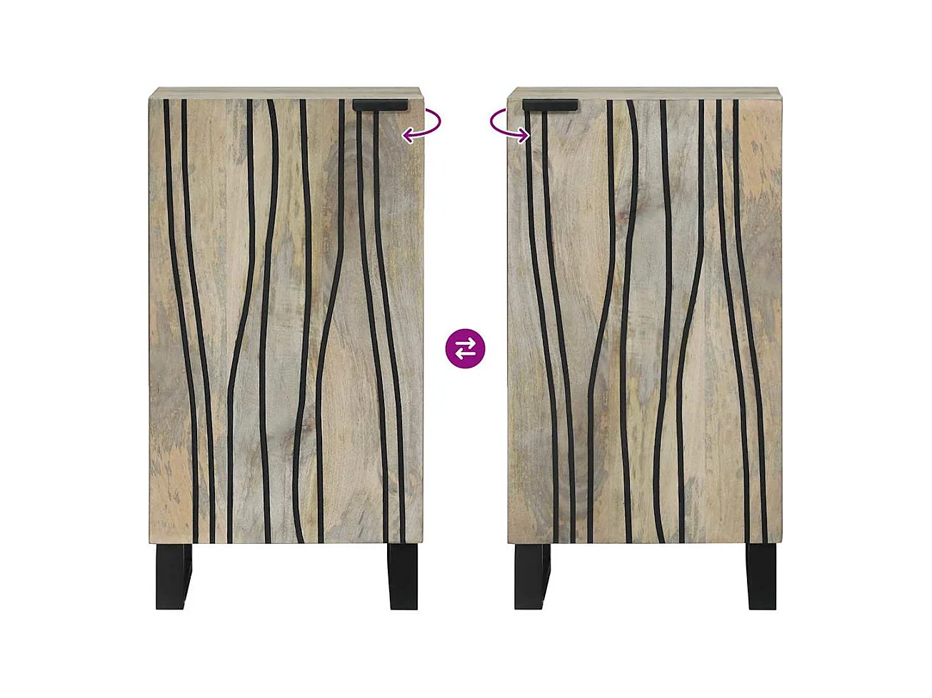 Buffet Blanc 40 x 33 x 75 cm bois de manguier massif