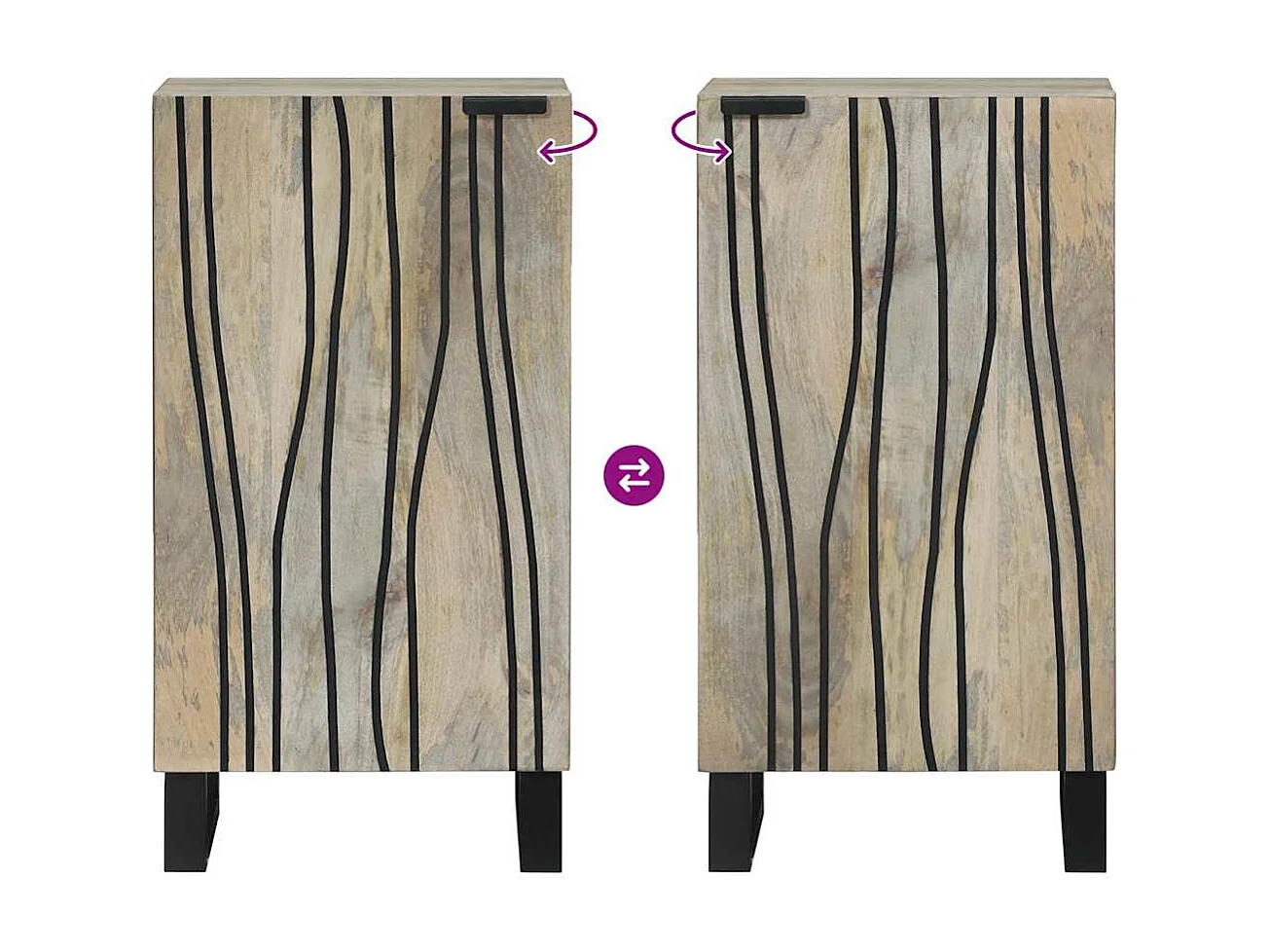 Buffet Blanc 40 x 33 x 75 cm bois de manguier massif