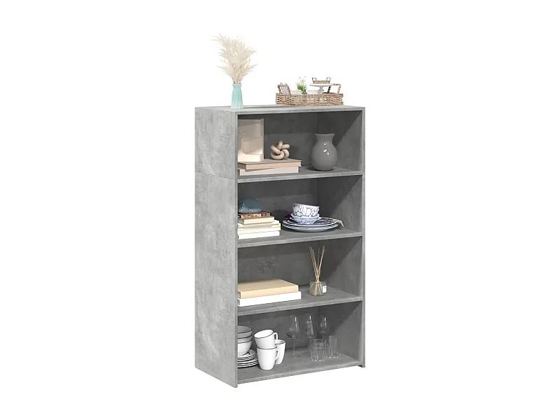 Buffet haut gris béton 70x41x124 cm bois d'ingénierie
