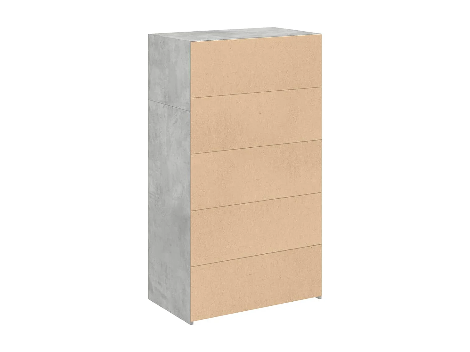 Buffet haut gris béton 70x41x124 cm bois d'ingénierie