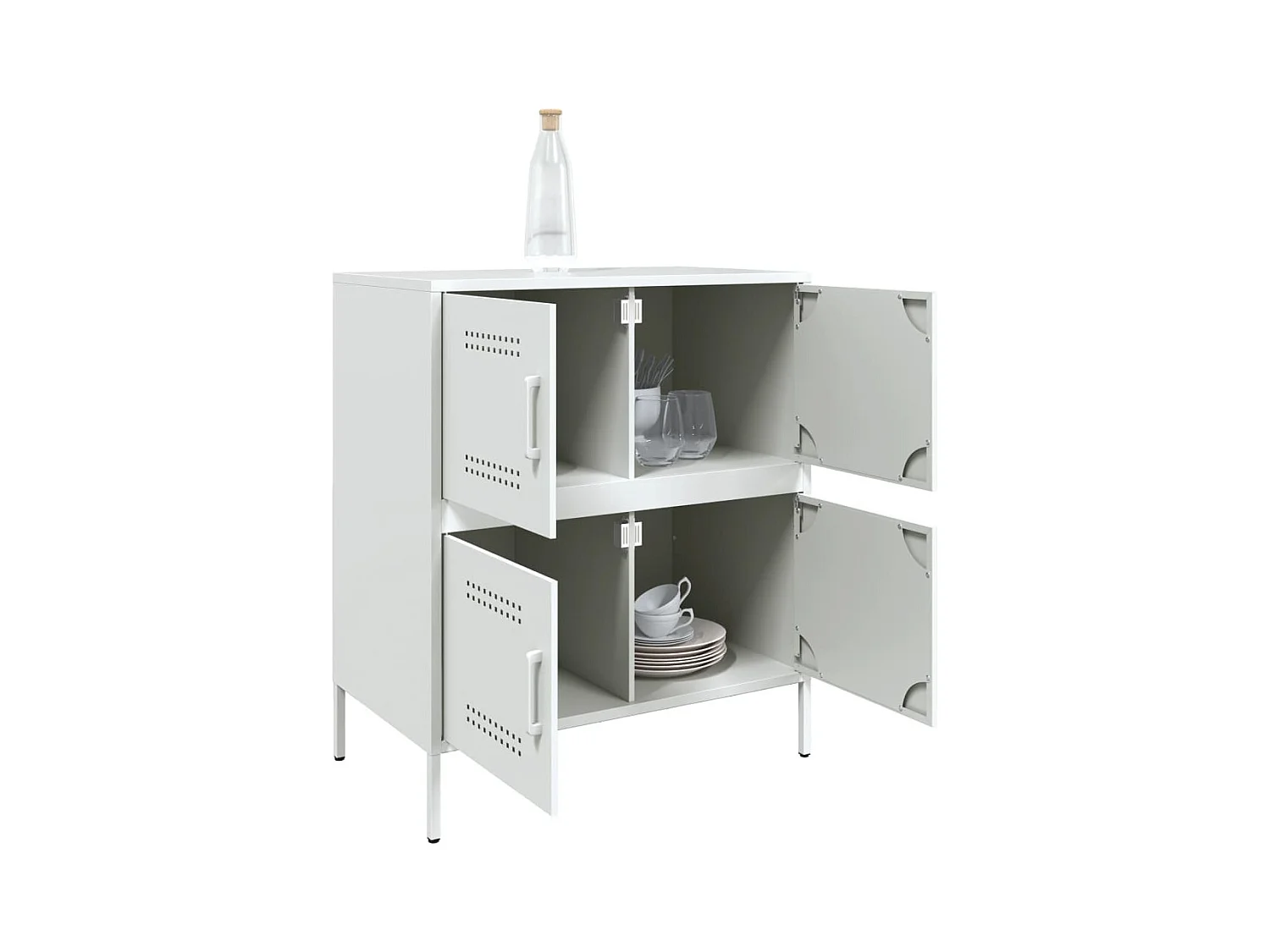 Buffet blanc 68x39x79 cm acier