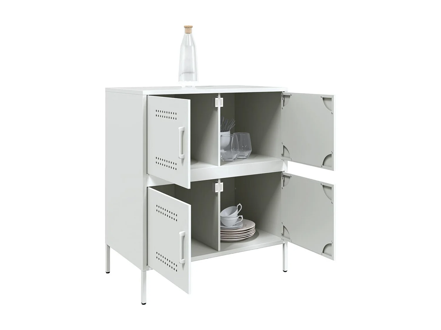 Buffet blanc 68x39x79 cm acier