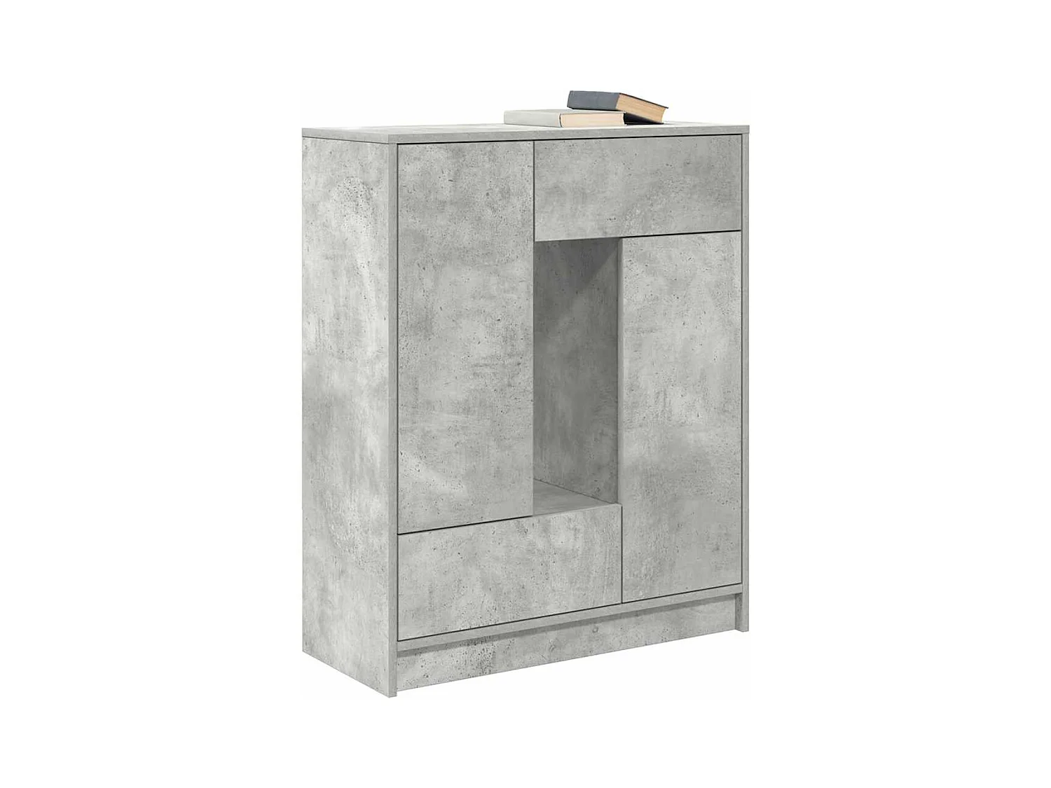 Buffet avec tiroirs et portes gris béton 73x31x90 cm