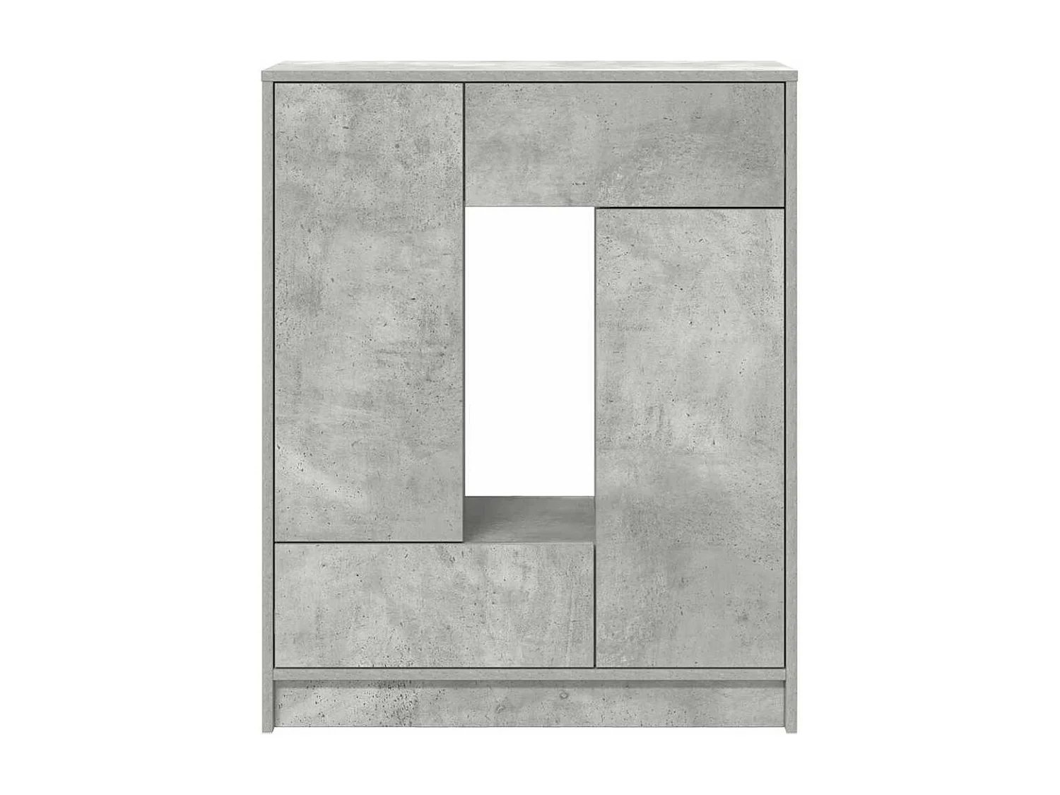 Buffet avec tiroirs et portes gris béton 73x31x90 cm