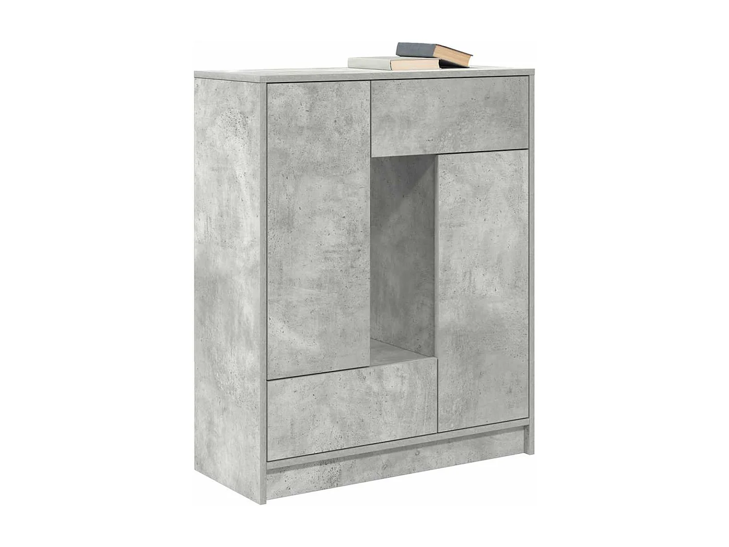 Dressoir met lades en deuren 73x31x90 cm betongrijs