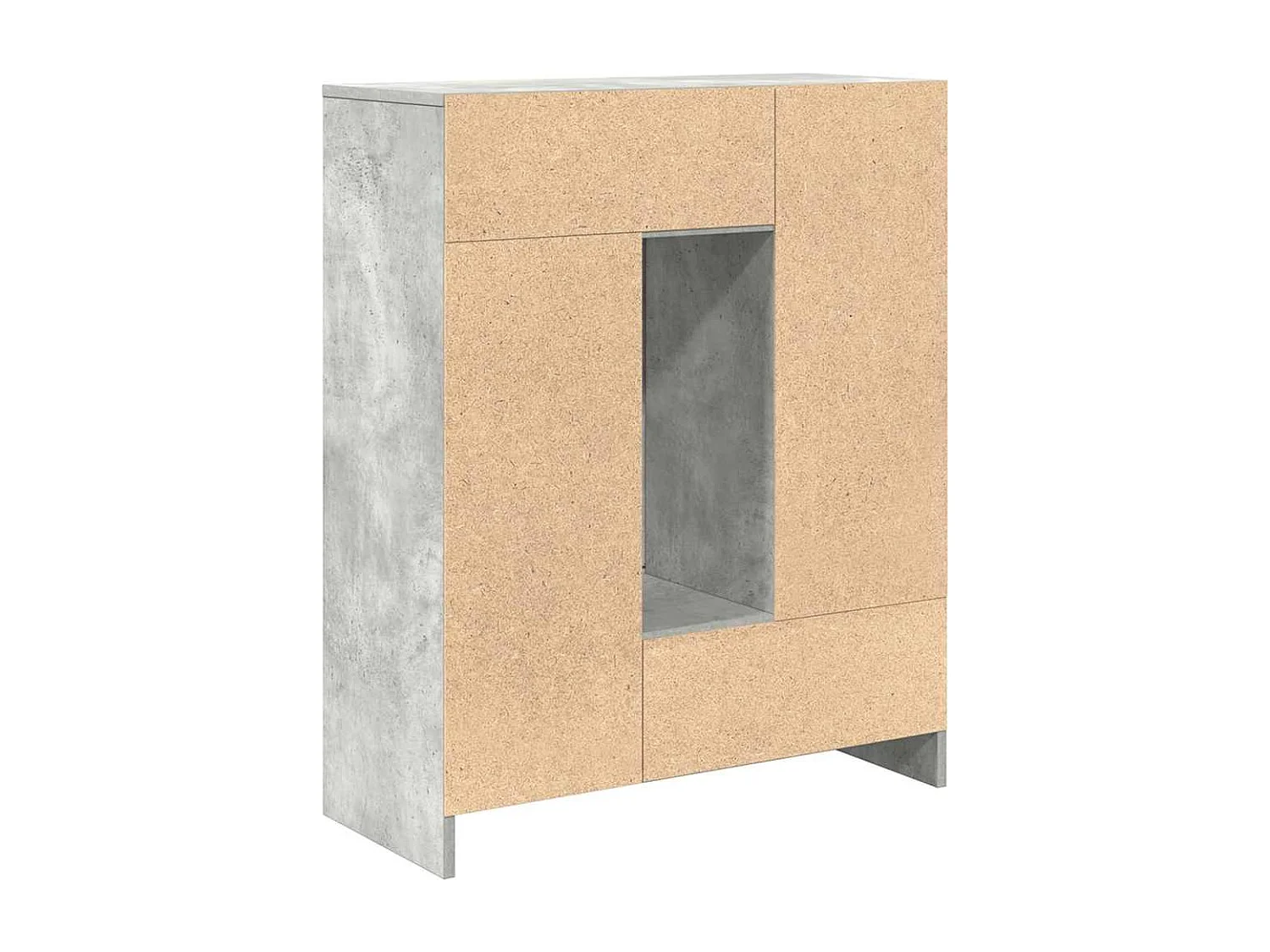 Dressoir met lades en deuren 73x31x90 cm betongrijs