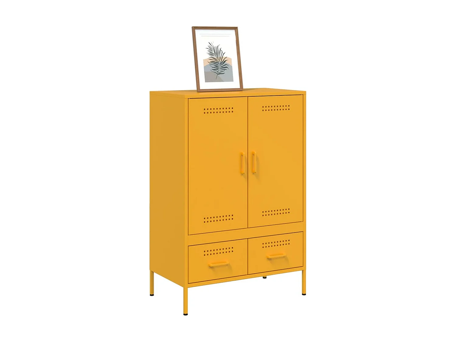 Buffet haut jaune moutarde 68x39x101,5 cm acier