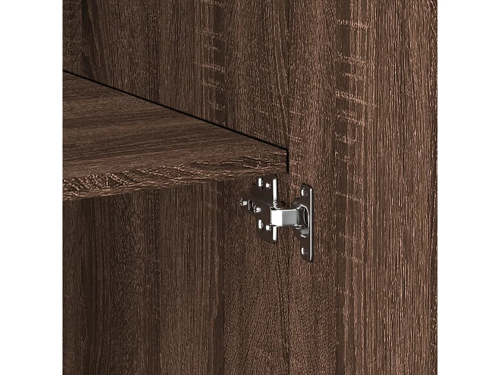 Buffet haut chêne marron 70x42,5x185 cm bois d'ingénierie