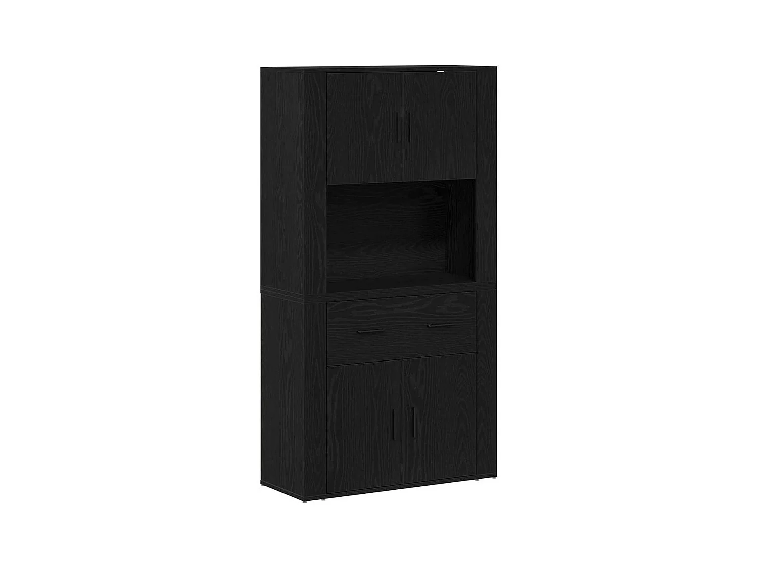 Haut de Buffet Chêne noir 80 x 33 x 150 cm Bois d'ingénierie