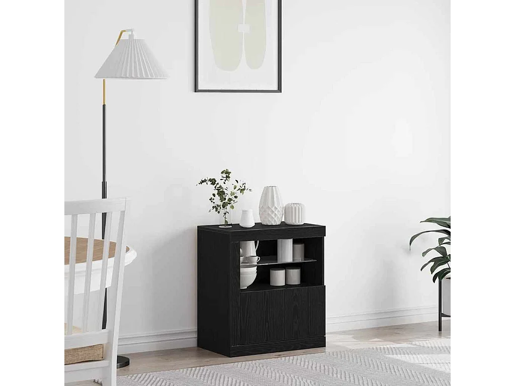 Buffet Noir 60.5 x 37 x 67 cm Bois d'ingénierie