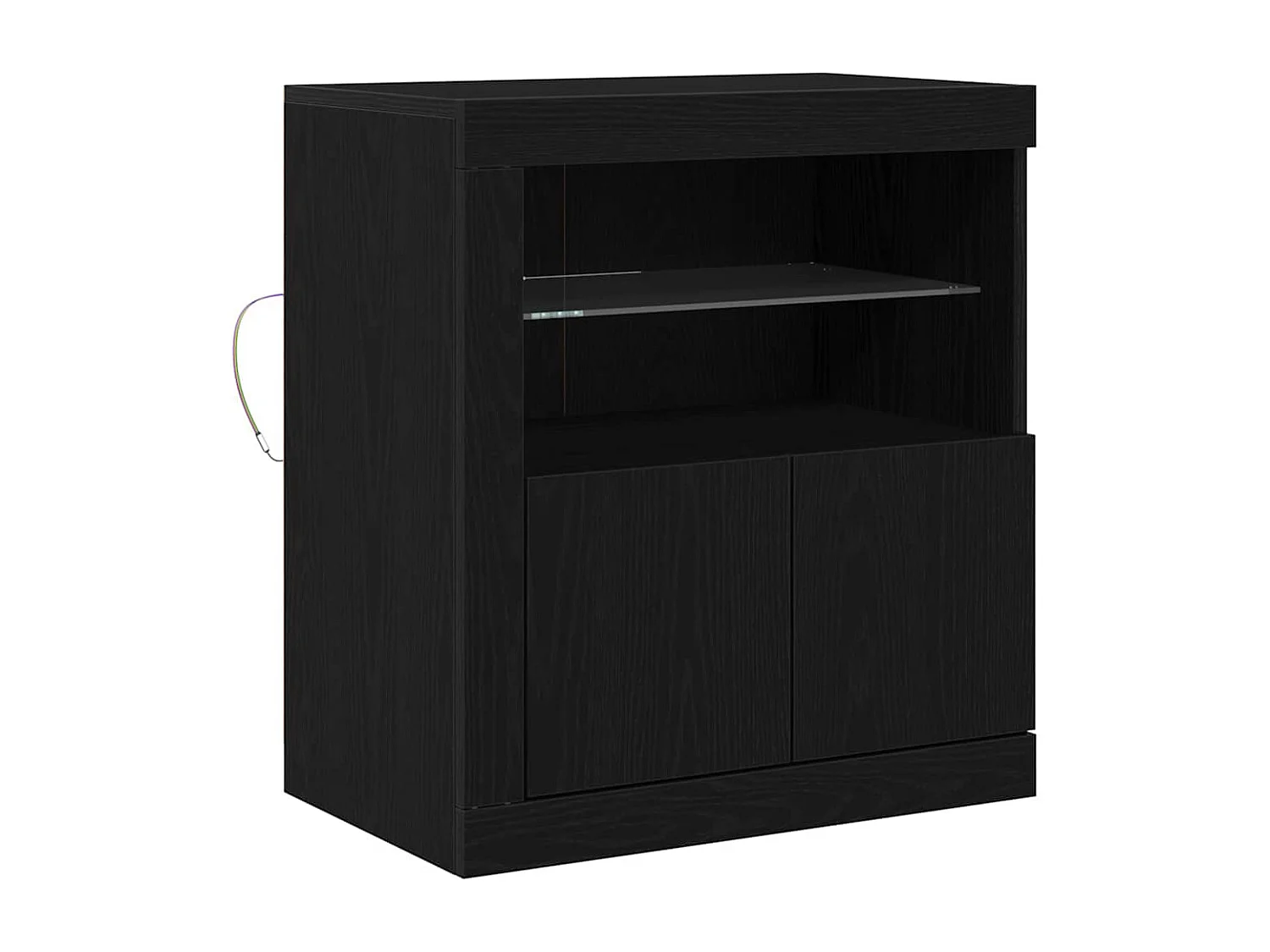 Buffet Noir 60.5 x 37 x 67 cm Bois d'ingénierie