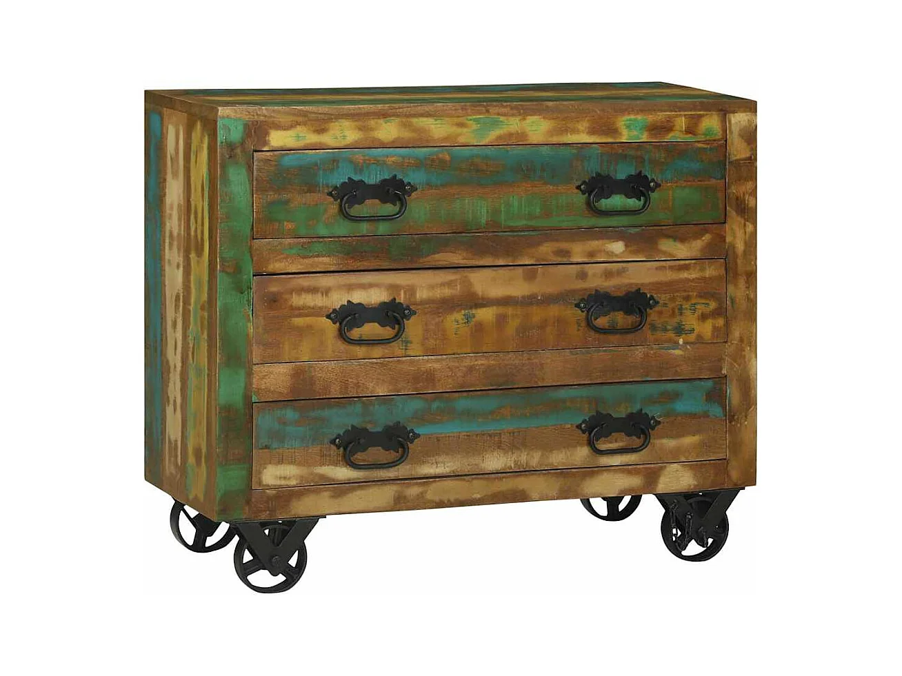 Dressoir met lade Bruin 80 x 30 x 65 cm Massief gerecycled hout