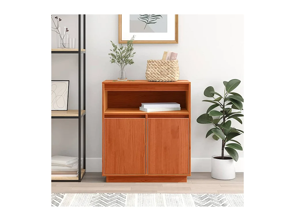 Buffet Marron cire 70 x 34 x 80 cm Bois massif en pin