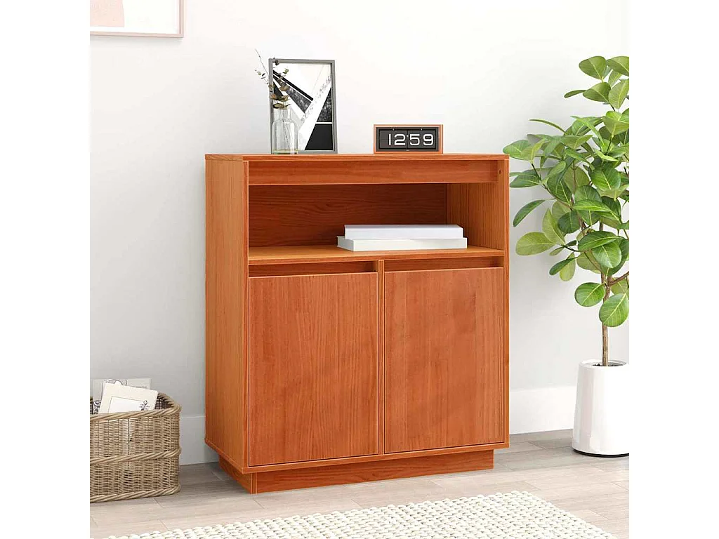 Buffet Marron cire 70 x 34 x 80 cm Bois massif en pin