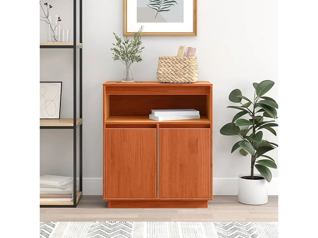 Buffet Marron cire 70 x 34 x 80 cm Bois massif en pin