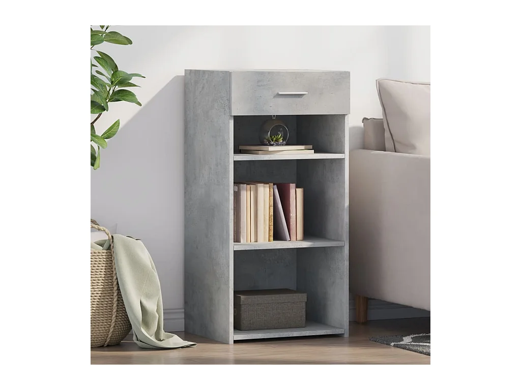 Aparador madera de ingeniería gris hormigón 45x42,5x93 cm