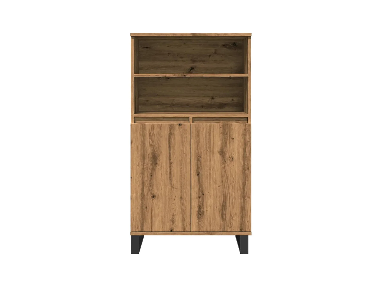 Buffet haut chêne artisanal 60x36x110 cm bois d'ingénierie