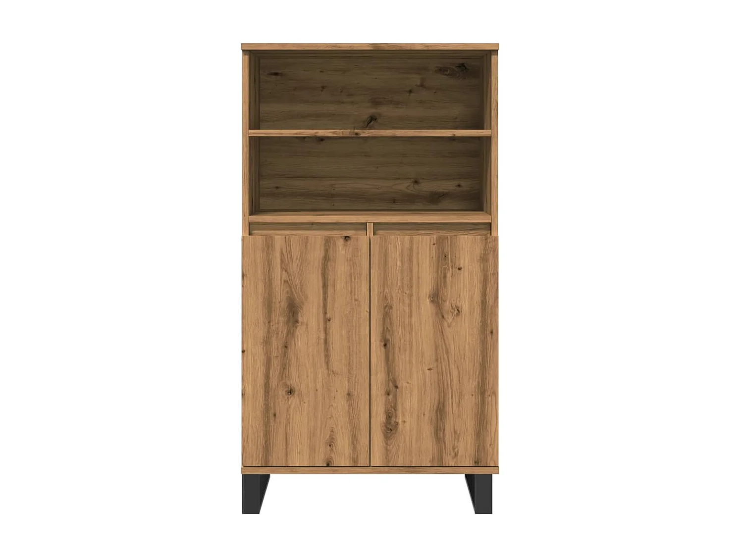 Buffet haut chêne artisanal 60x36x110 cm bois d'ingénierie