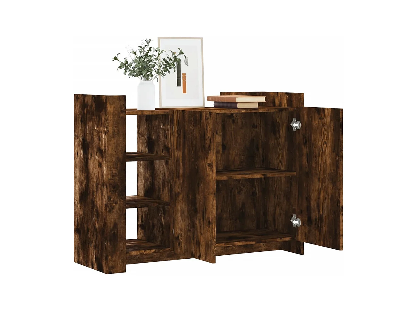 Buffet chêne fumé 100x35x75 cm bois d'ingénierie