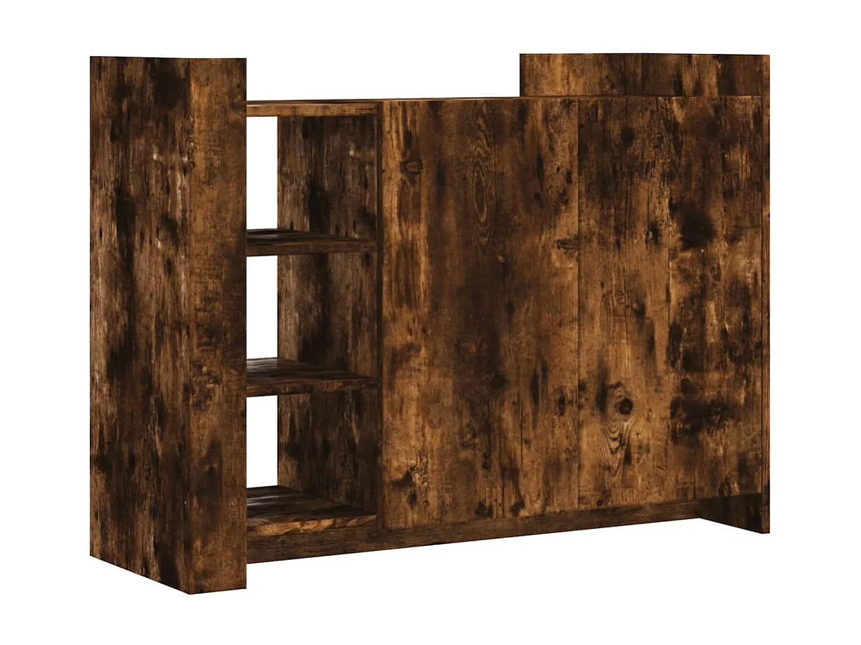 Buffet chêne fumé 100x35x75 cm bois d'ingénierie