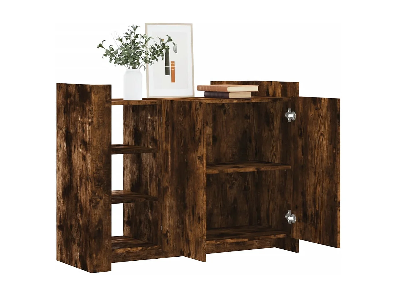 Buffet chêne fumé 100x35x75 cm bois d'ingénierie