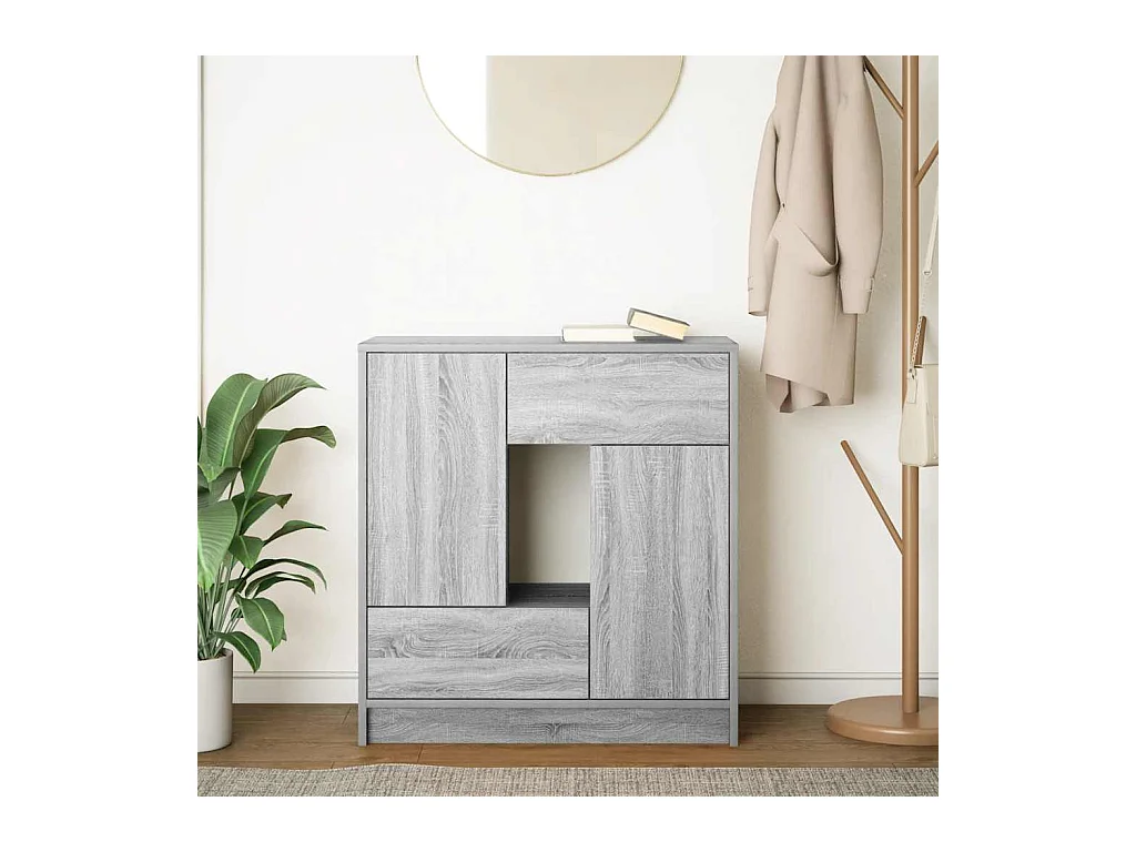 Buffet avec tiroirs et portes sonoma gris 70,5x34x74,5 cm