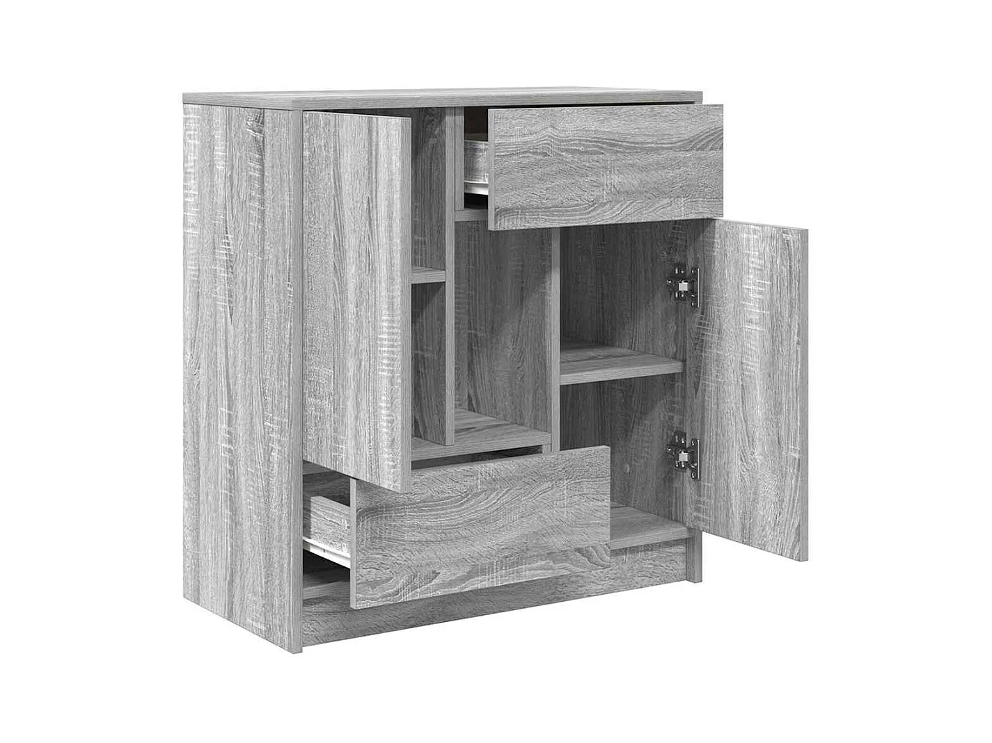 Buffet avec tiroirs et portes sonoma gris 70,5x34x74,5 cm