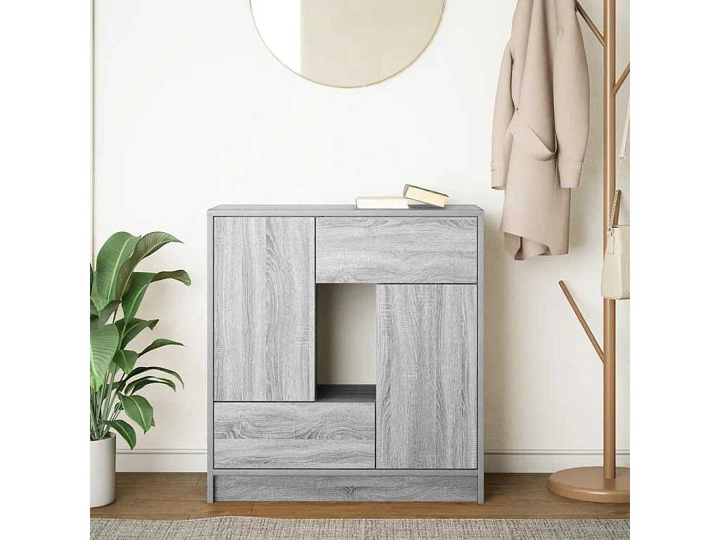 Buffet avec tiroirs et portes sonoma gris 70,5x34x74,5 cm