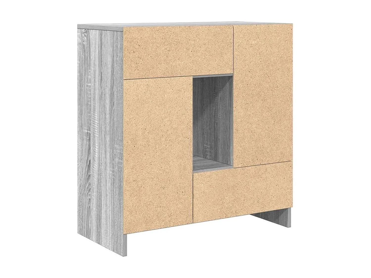 Buffet avec tiroirs et portes sonoma gris 70,5x34x74,5 cm