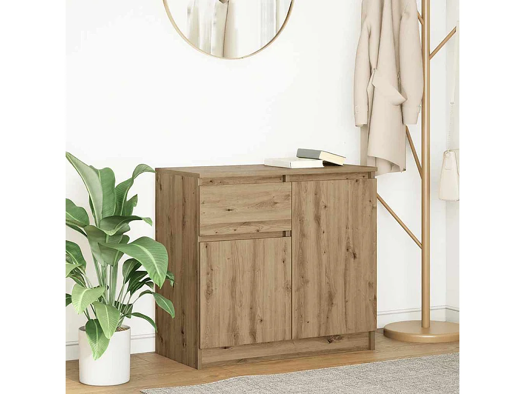 Dressoir lade 71x35x65 cm spaanplaat artisanaal eikenkleurig