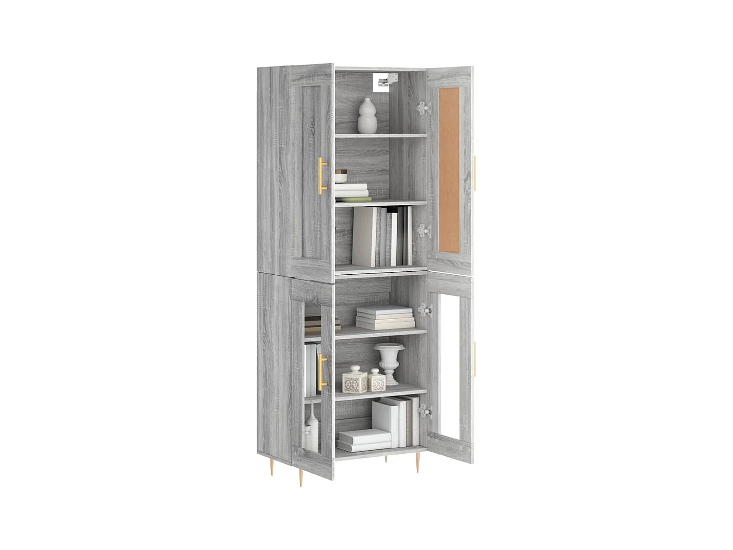 Buffet haut Sonoma gris 69,5x34x180 cm Bois d'ingénierie