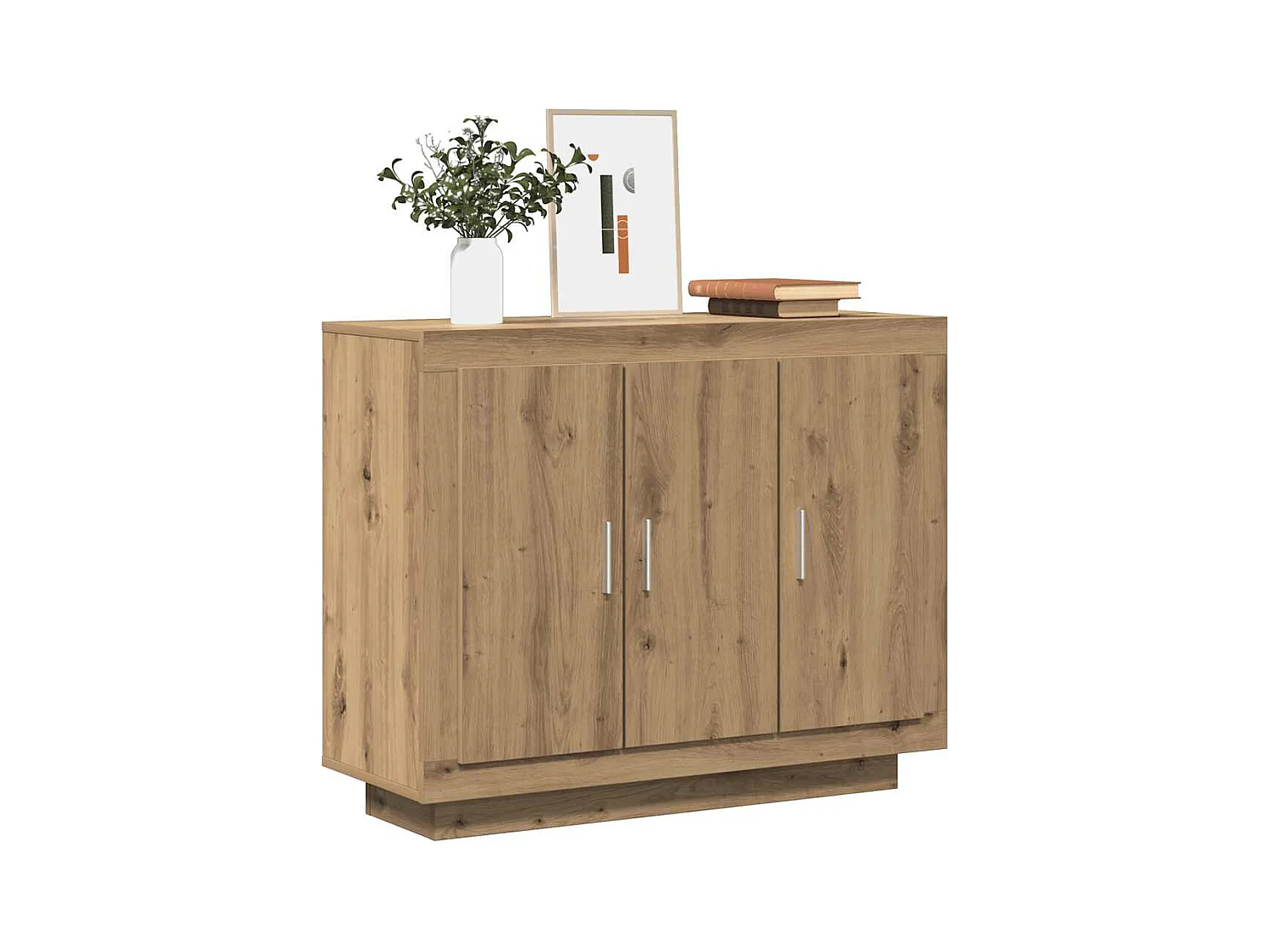Buffet chêne artisanal 92x35x75 cm bois d'ingénierie
