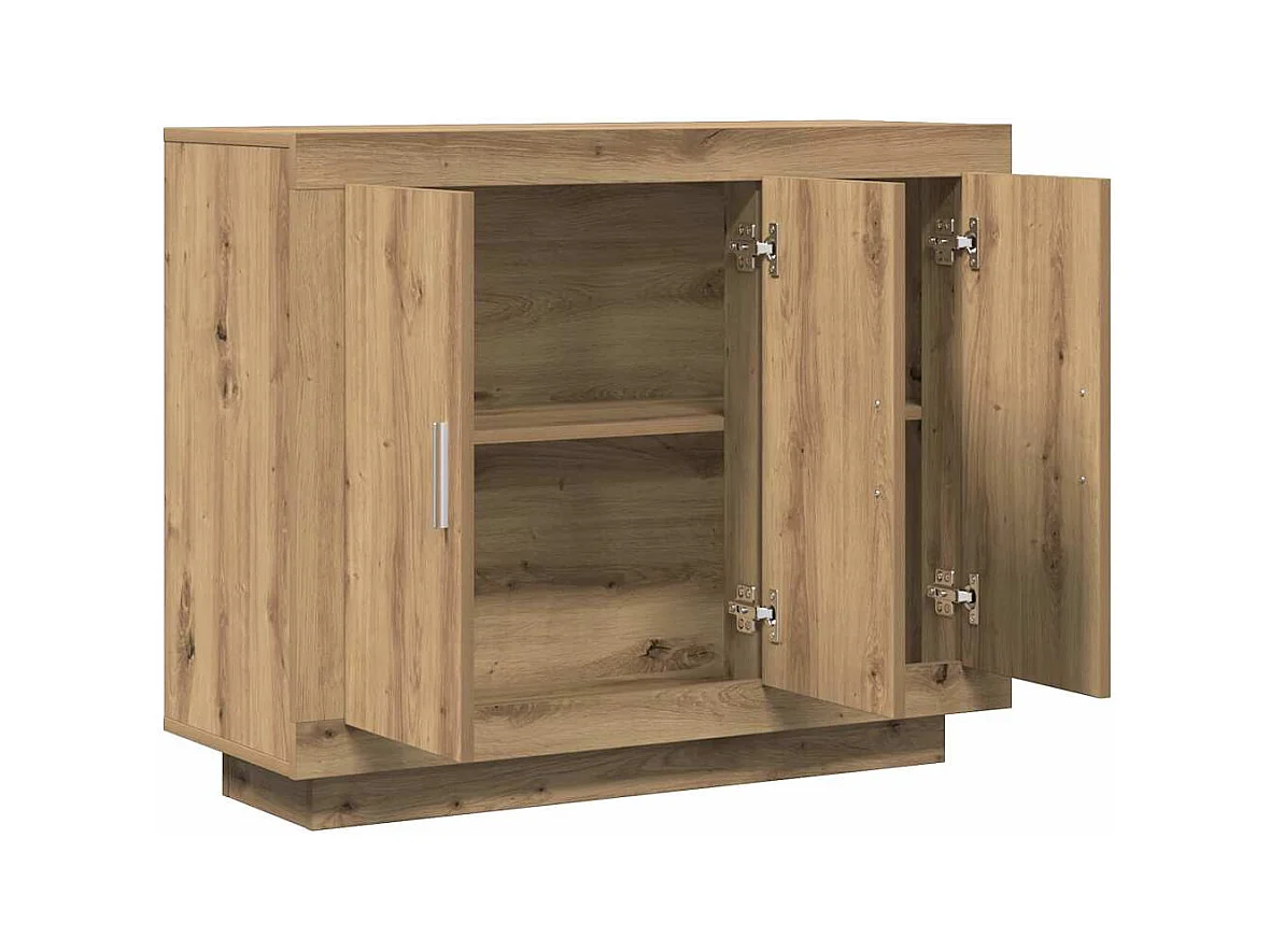 Buffet chêne artisanal 92x35x75 cm bois d'ingénierie