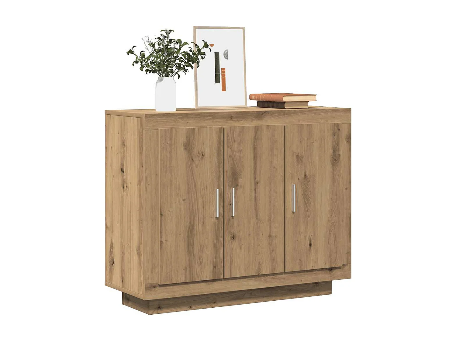 Buffet chêne artisanal 92x35x75 cm bois d'ingénierie