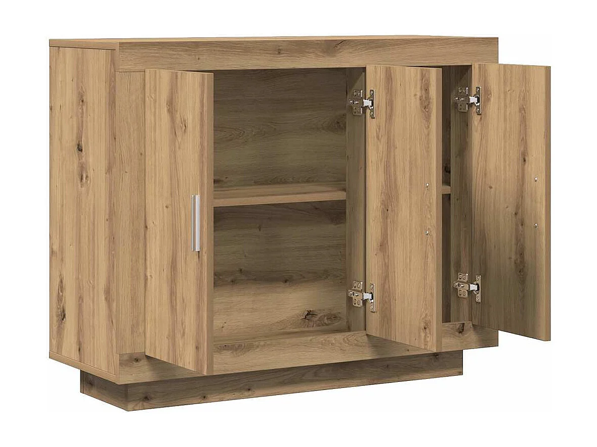 Buffet chêne artisanal 92x35x75 cm bois d'ingénierie