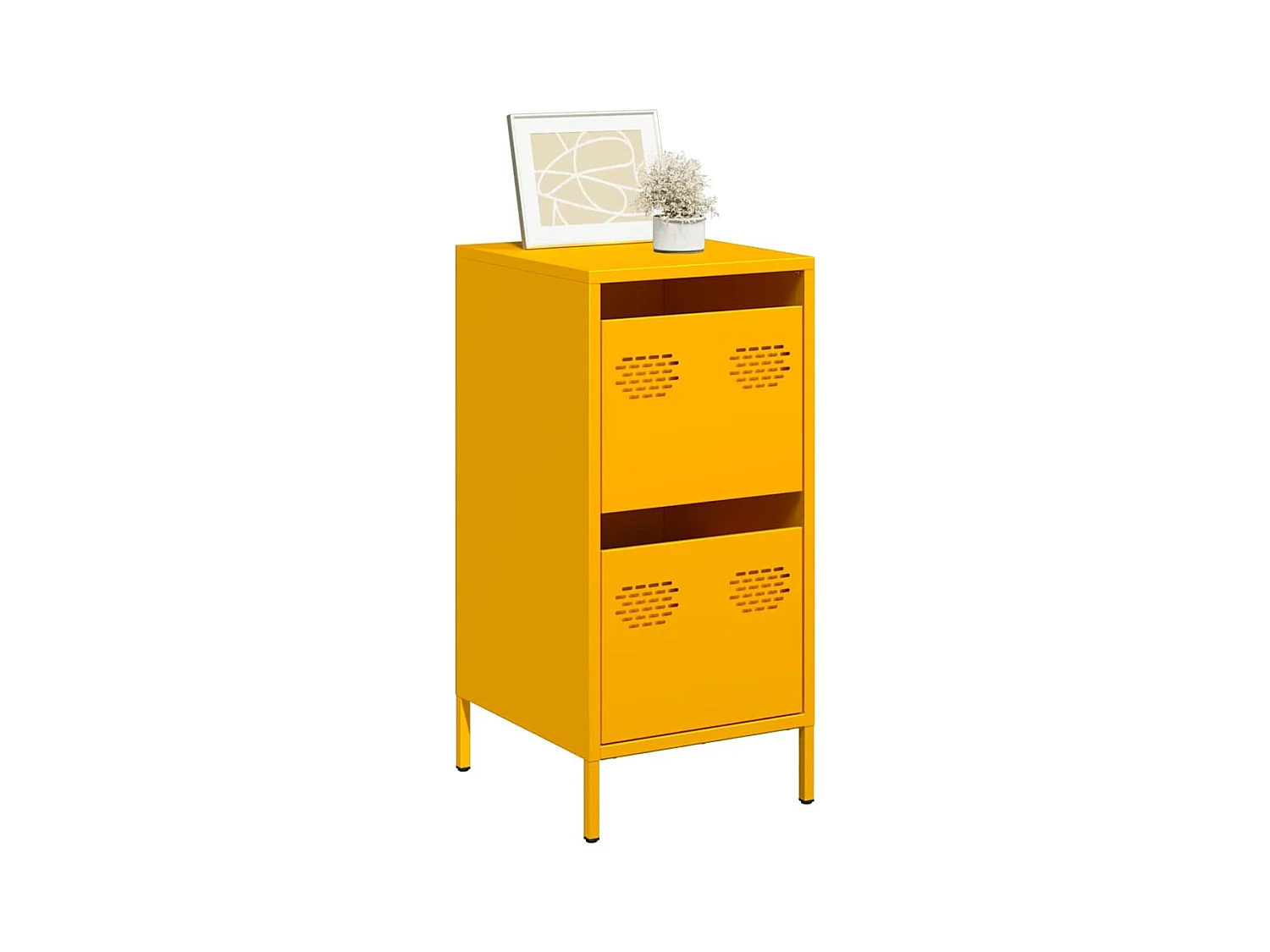 Buffet jaune moutarde 35x39x73,5 cm acier laminé à froid