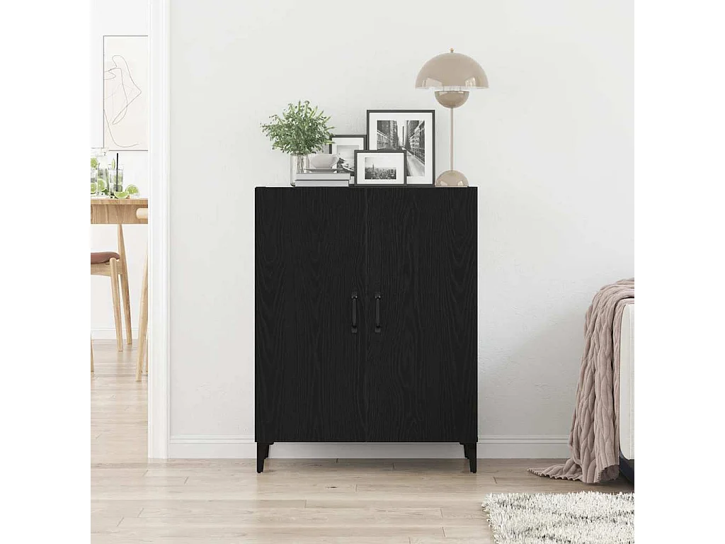 Aparador de madera de roble negro 69,5x34x90 cm