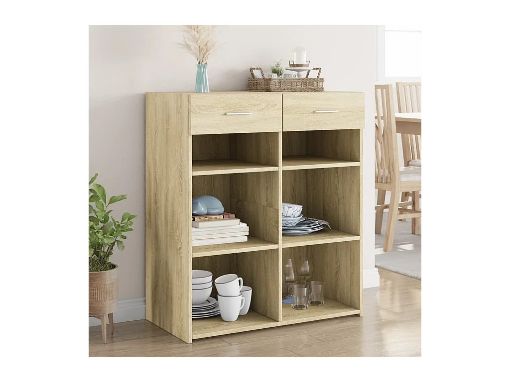 Buffet chêne sonoma 80x42,5x93 cm bois d'ingénierie