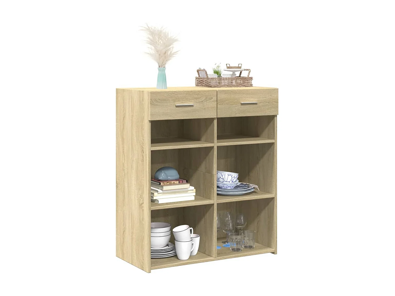 Buffet chêne sonoma 80x42,5x93 cm bois d'ingénierie