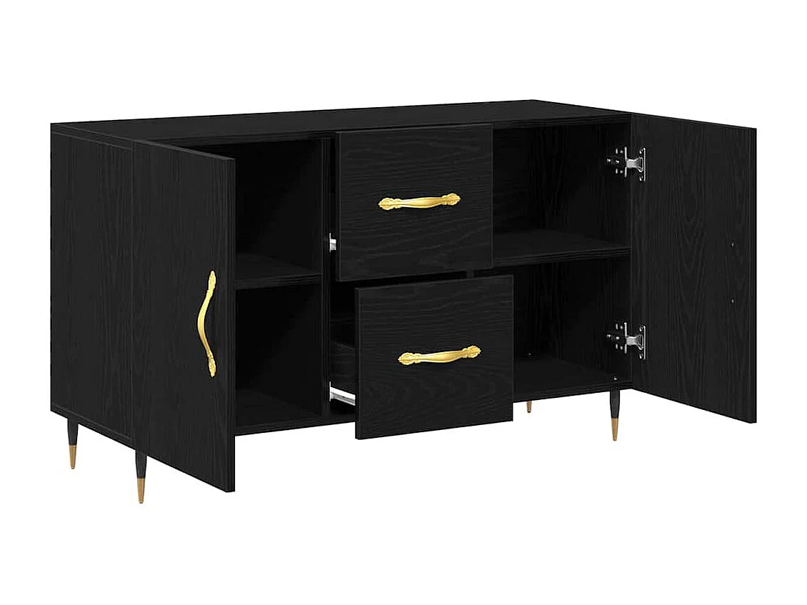 Buffet Chêne noir 100 x 36 x 60 cm Bois d'ingénierie